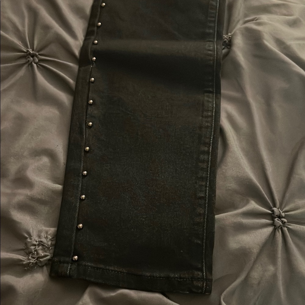 Long Tall Sally Black Skinny Jeans with Studded Detail - Picture 3 of 6